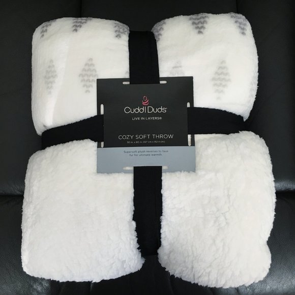 Cuddl Duds Bedding Cuddl Duds Sherpa Throw Gray Diamond Poshmark